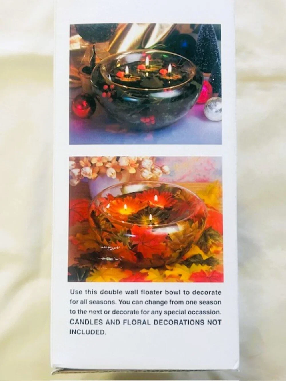 Jetmax Lightscapes Double Wall Floater Bowl 10 in For Floral Candle Display Read